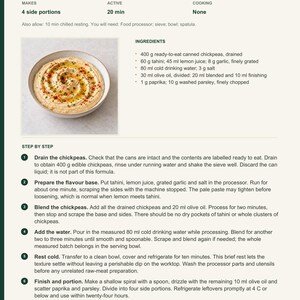 Actual PDF page 6 from A Taste of Lebanon: Hummus recipe page.