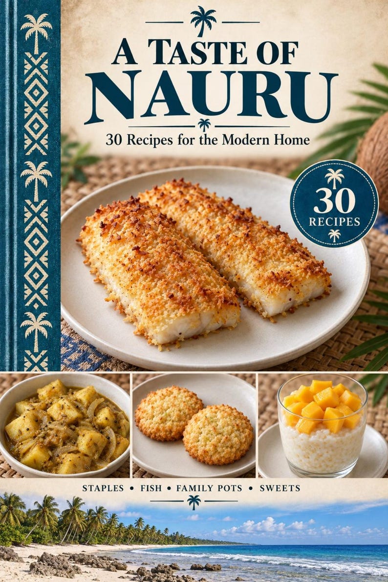 Actual cover of the A Taste of Nauru PDF cookbook.