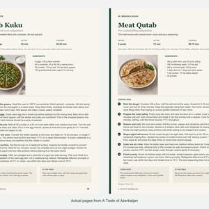 Two actual recipe pages from A Taste of Azerbaijan.