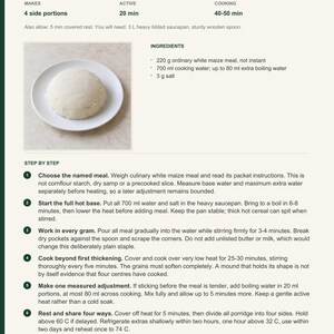 Actual PDF page 6 from A Taste of Eswatini: White Maize Pap recipe page.