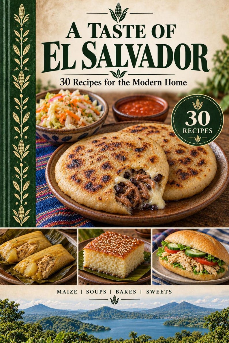 Actual cover of the A Taste of El Salvador PDF cookbook.