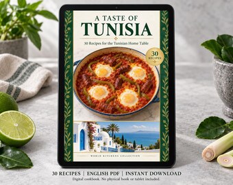 Tunisia Cookbook PDF - 30 Recipes, English Digital Download
