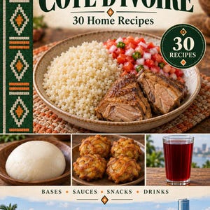 Actual cover of the A Taste of Cote d'Ivoire PDF cookbook.