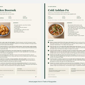 Two actual recipe pages from A Taste of Kyrgyzstan.