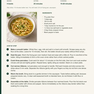 Actual PDF page 6 from A Taste of Austria: Pancake-Strip Soup recipe page.