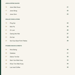 Actual PDF page 4 from A Taste of Laos: Contents, page 2.