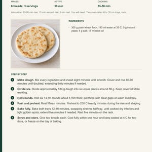 Actual PDF page 6 from A Taste of Syria: Small Oven Flatbreads recipe page.