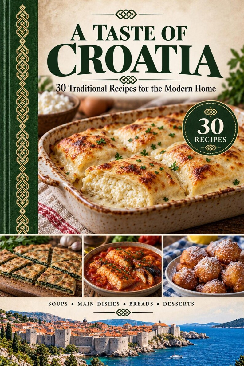 Actual cover of the A Taste of Croatia PDF cookbook.