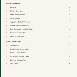 Actual PDF page 3 from A Taste of Myanmar: Contents, page 1.