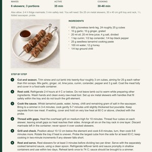 Actual PDF page 13 from A Taste of Oman: Lamb Skewers with Tamarind recipe page.