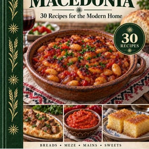 Actual cover of the A Taste of North Macedonia PDF cookbook.