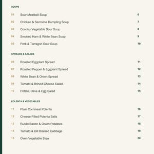 Actual PDF page 3 from A Taste of Romania: Contents, page 1.