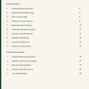 Actual PDF page 3 from A Taste of Micronesia: Contents, page 1.