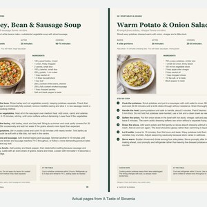 Two actual recipe pages from A Taste of Slovenia.