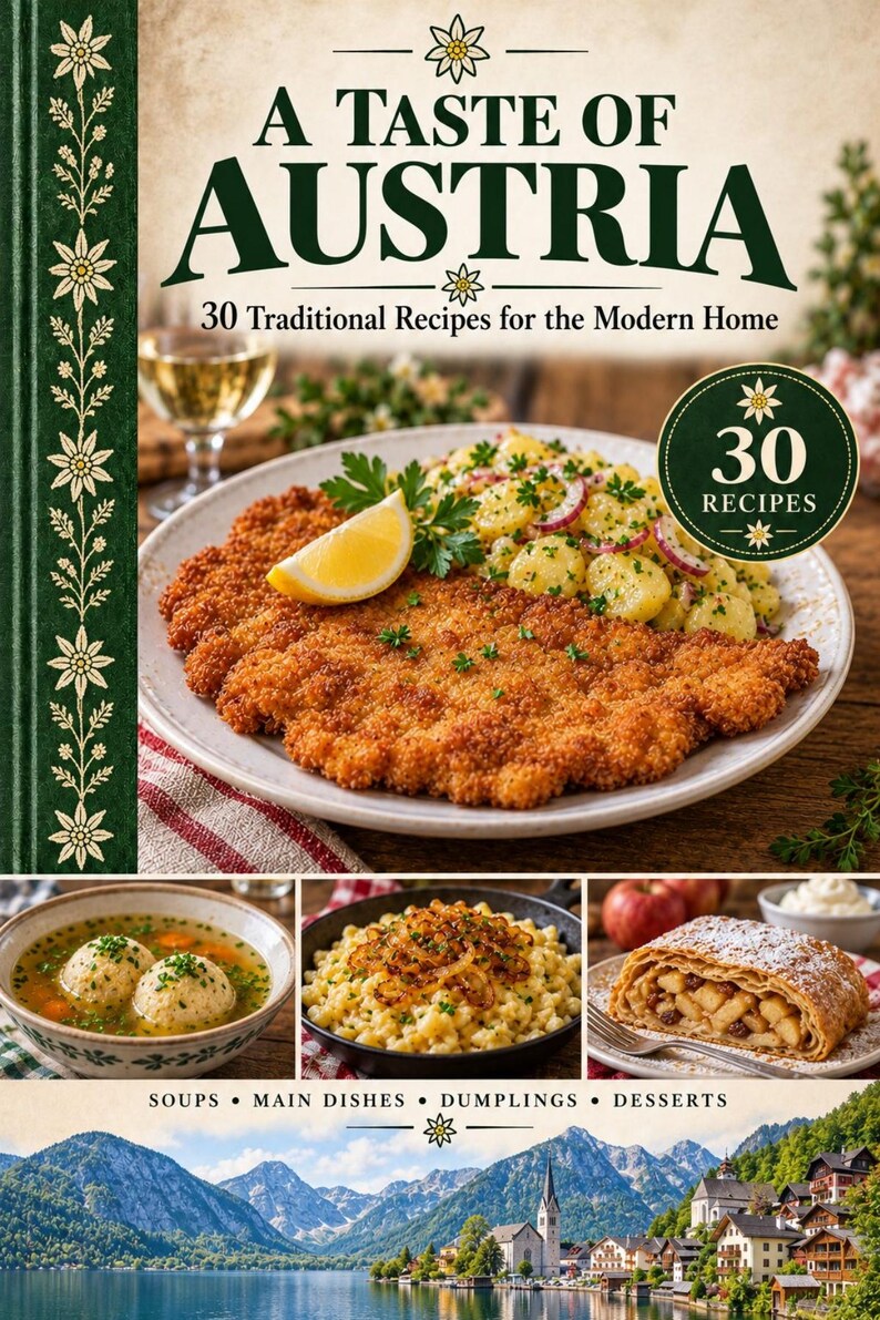 Actual cover of the A Taste of Austria PDF cookbook.