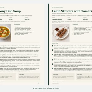 Two actual recipe pages from A Taste of Oman.