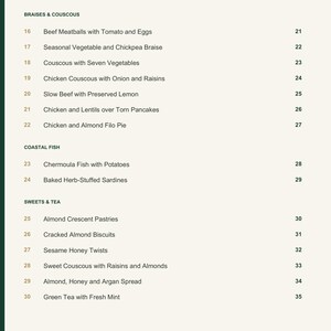 Actual PDF page 4 from A Taste of Morocco: Contents, page 2.