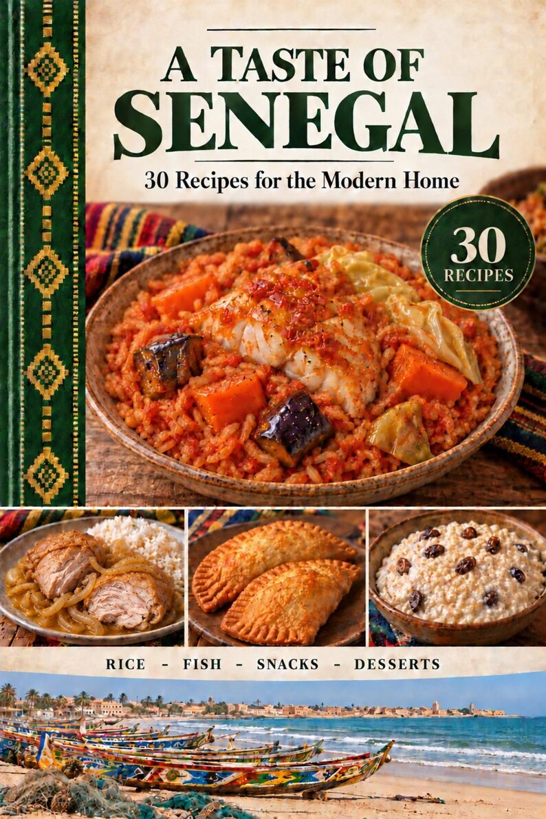 Actual cover of the A Taste of Senegal PDF cookbook.