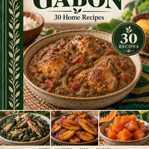 Actual cover of the A Taste of Gabon PDF cookbook.