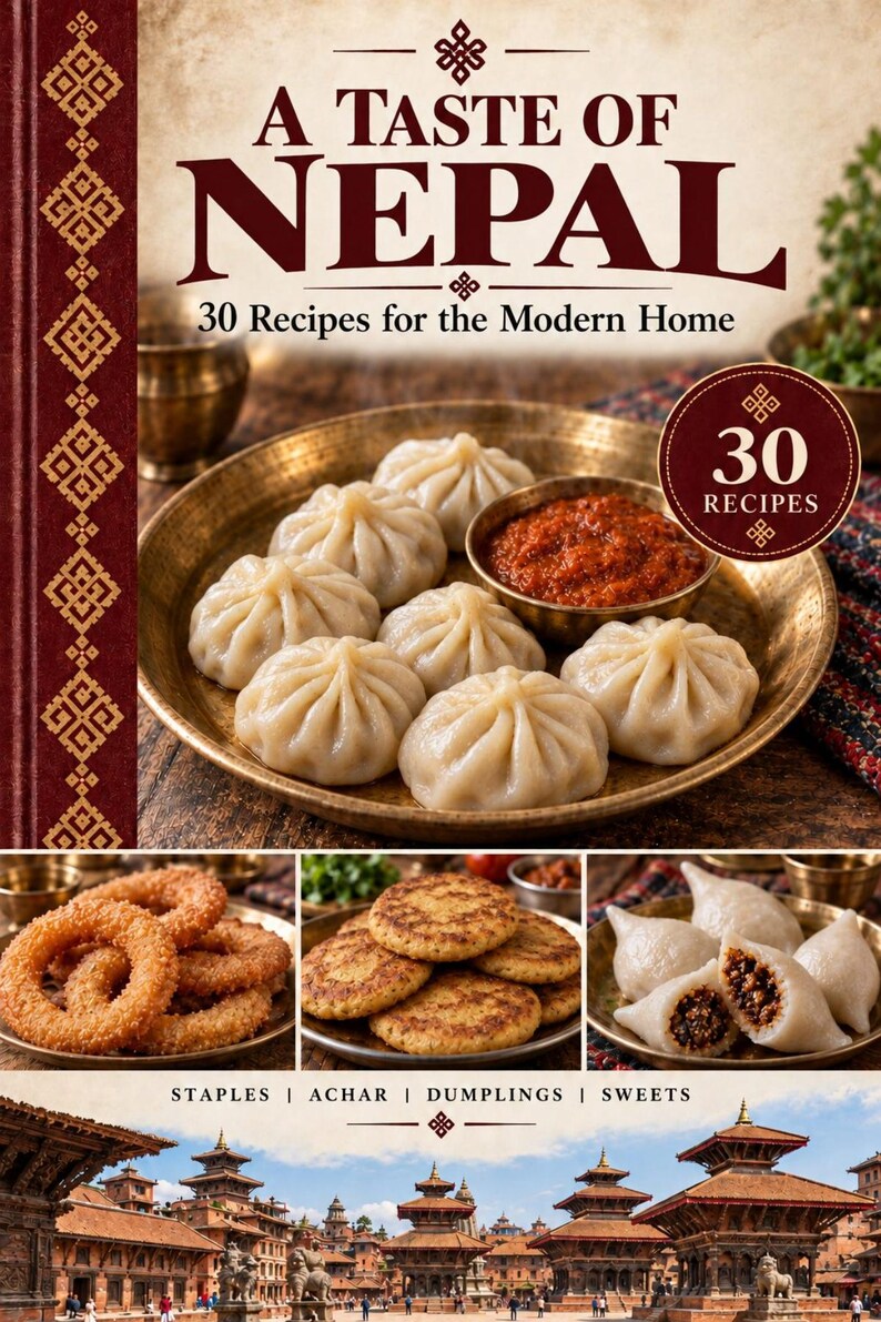 Actual cover of the A Taste of Nepal PDF cookbook.