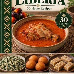 Actual cover of the A Taste of Liberia PDF cookbook.