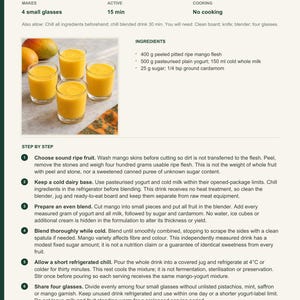 Actual PDF page 35 from A Taste of India: Mango Lassi recipe page.