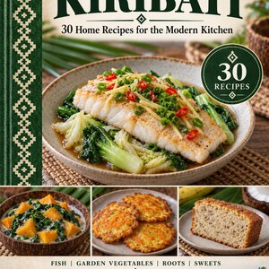 Actual cover of the A Taste of Kiribati PDF cookbook.