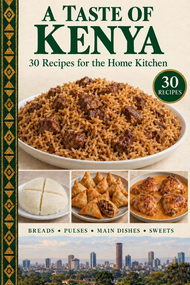 Actual cover of the A Taste of Kenya PDF cookbook.
