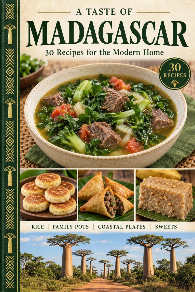 Actual cover of the A Taste of Madagascar PDF cookbook.