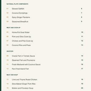 Actual PDF page 3 from A Taste of Saint Kitts and Nevis: Contents, page 1.