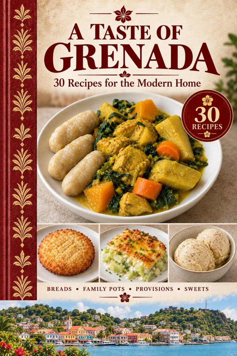 Actual cover of the A Taste of Grenada PDF cookbook.