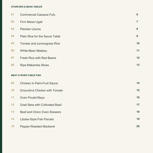 Actual PDF page 3 from A Taste of Democratic Republic of the Congo: Contents, page 1.