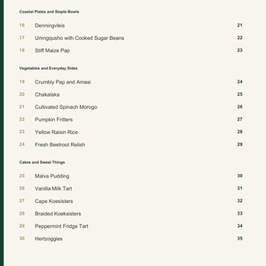 Actual PDF page 4 from A Taste of South Africa: Contents, page 2.