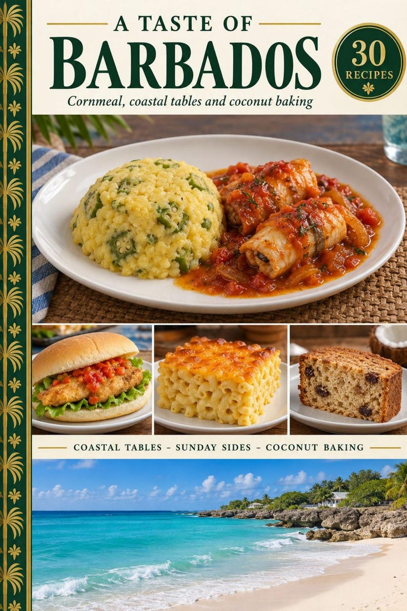 Actual cover of the A Taste of Barbados PDF cookbook.