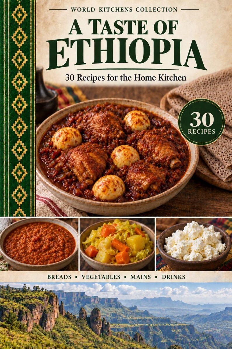 Actual cover of the A Taste of Ethiopia PDF cookbook.