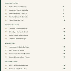 Actual PDF page 3 from A Taste of Cyprus: Contents, page 1.