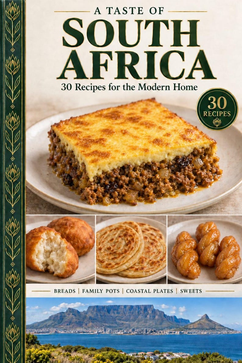 Actual cover of the A Taste of South Africa PDF cookbook.