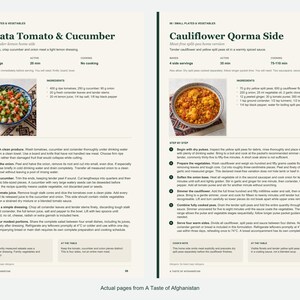 Two actual recipe pages from A Taste of Afghanistan.