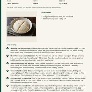Actual PDF page 6 from A Taste of Rwanda: Plain Maize Ubugali recipe page.