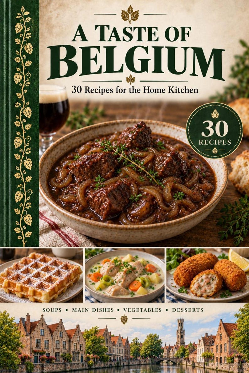 Actual cover of the A Taste of Belgium PDF cookbook.