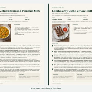 Two actual recipe pages from A Taste of Timor-Leste.