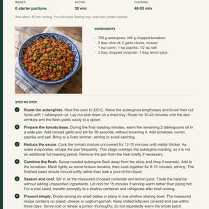 Actual PDF page 11 from A Taste of Morocco: Aubergine and Tomato Salad recipe page.