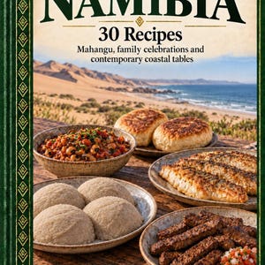 Actual cover of the A Taste of Namibia PDF cookbook.