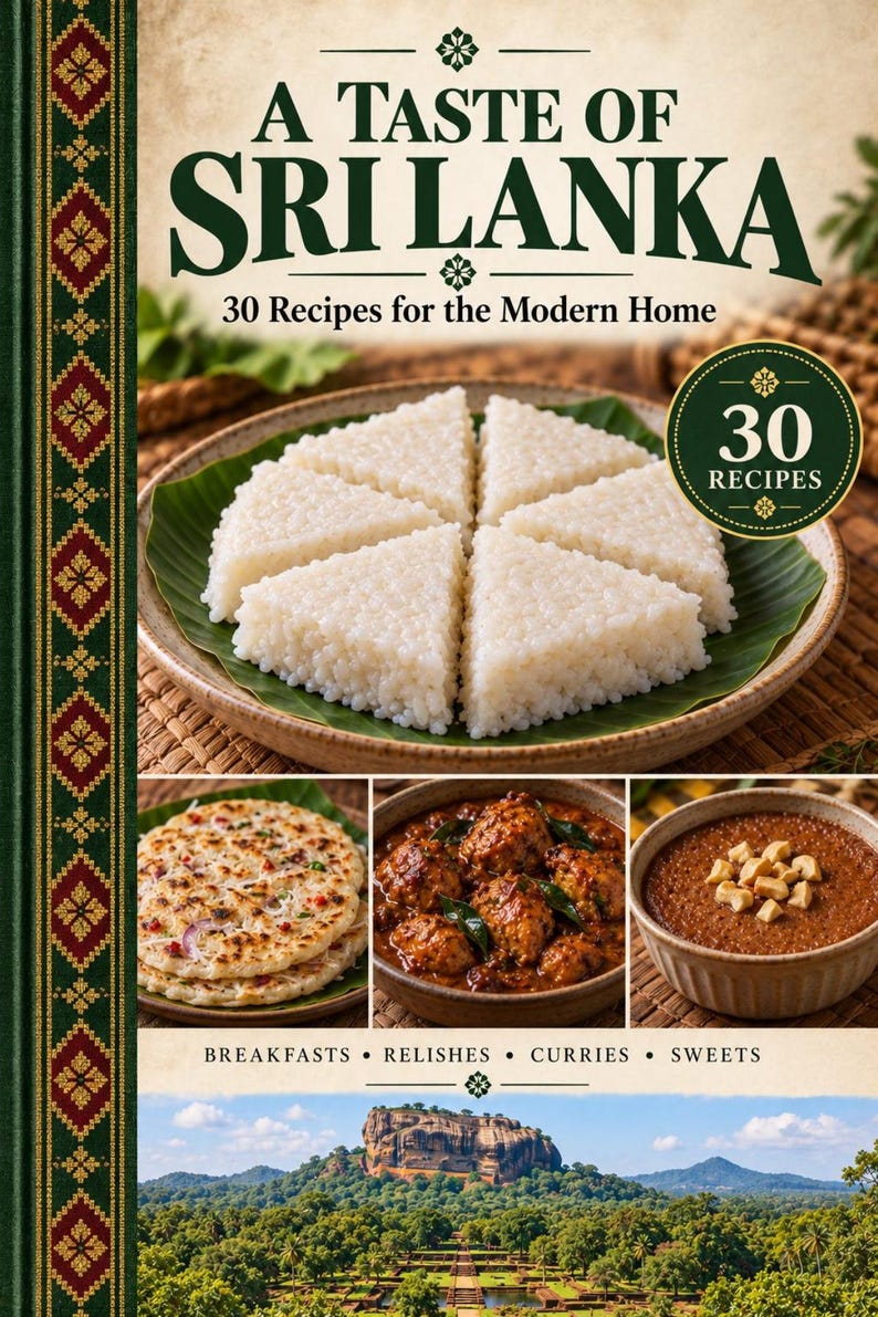 Actual cover of the A Taste of Sri Lanka PDF cookbook.
