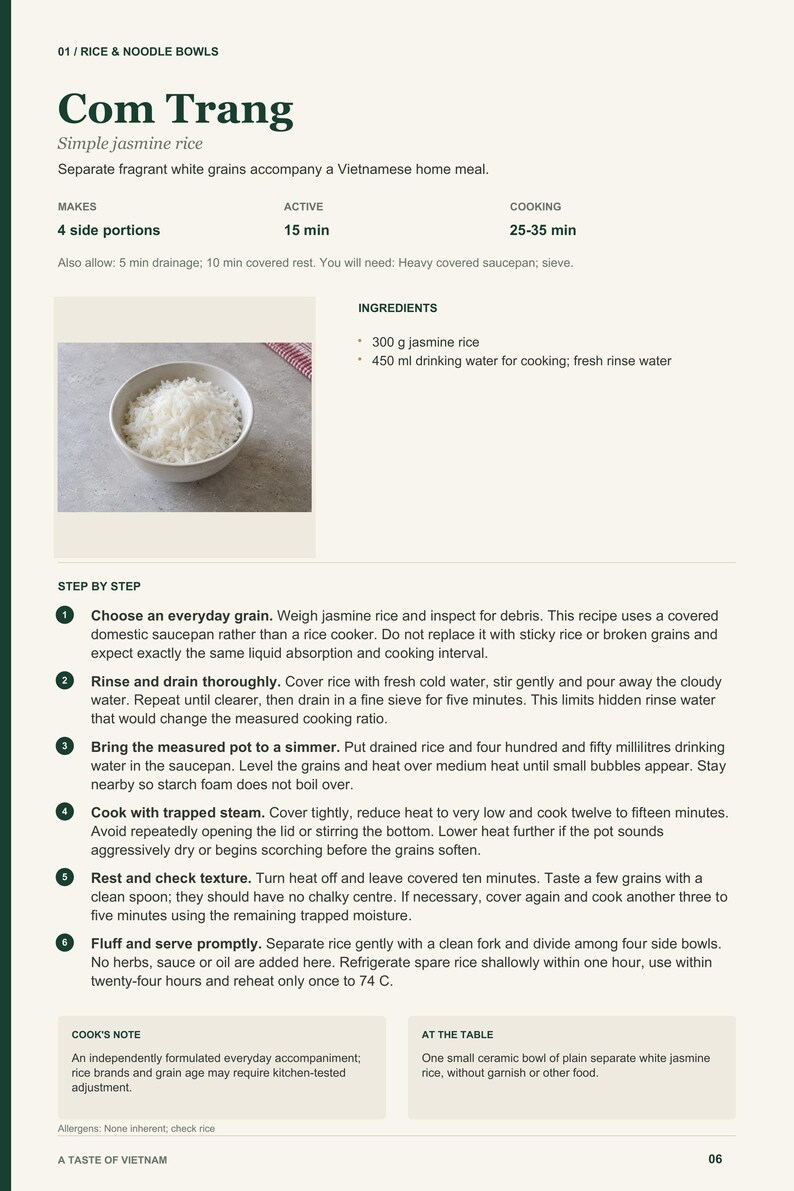 Actual PDF page 6 from A Taste of Vietnam: Com Trang recipe page.
