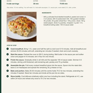 Actual PDF page 13 from A Taste of Saint Lucia: Breadfruit Cheese Pie recipe page.