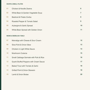 Actual PDF page 3 from A Taste of Moldova: Contents, page 1.