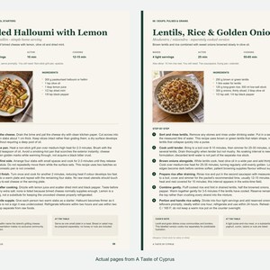 Two actual recipe pages from A Taste of Cyprus.