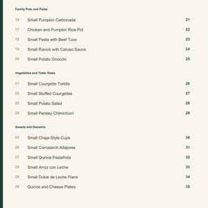 Actual PDF page 4 from A Taste of Uruguay: Contents, page 2.