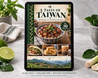Taiwan Cookbook PDF - 30 Recipes, English Digital Download